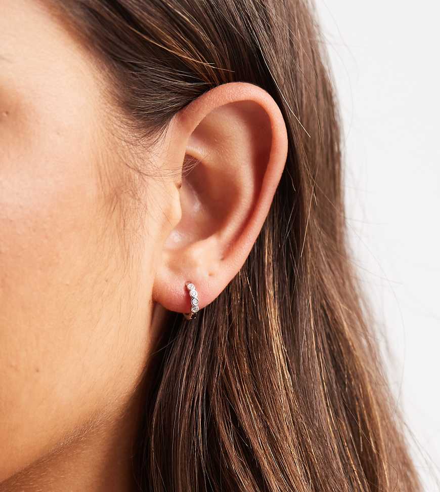 Kingsley Ryan - Runde Creolen aus Sterlingsilber mit Schmucksteinen, 8 mm von Kingsley Ryan