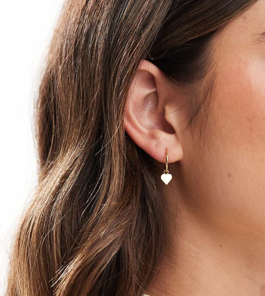 Kingsley Ryan - Vergoldete Creolen mit Herzanhänger-Goldfarben von Kingsley Ryan