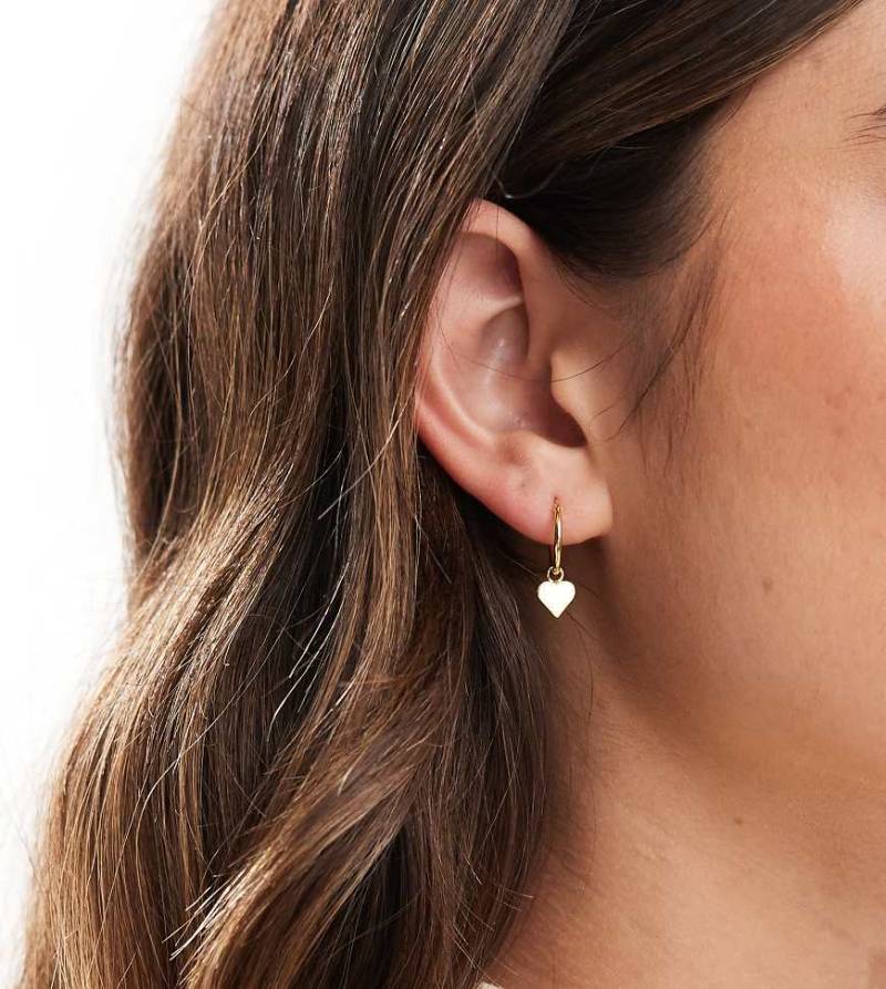 Kingsley Ryan - Vergoldete Creolen mit Herzanhänger-Goldfarben von Kingsley Ryan