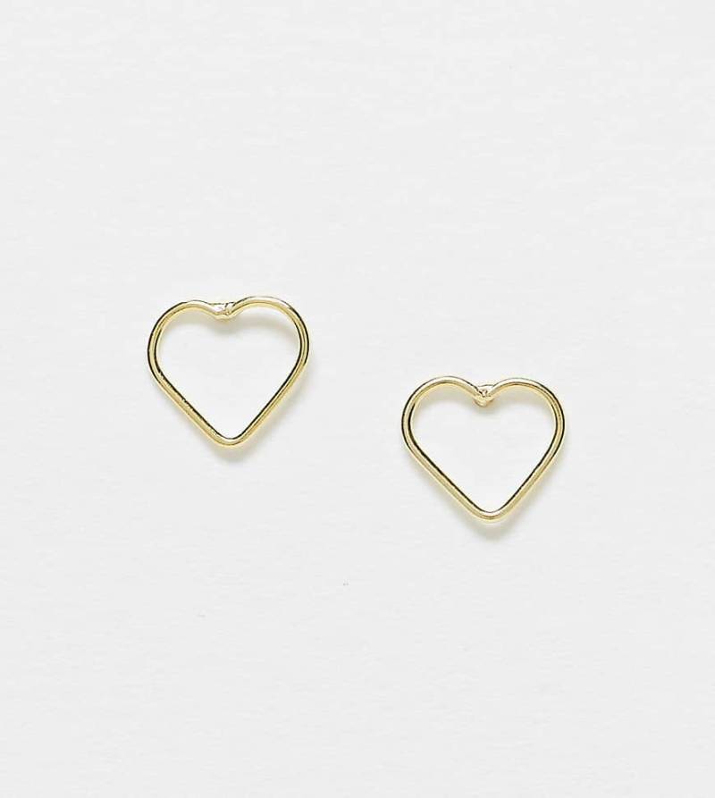 Kingsley Ryan - Vergoldete Ohrstecker mit ausgeschnittenem Herz-Design-Goldfarben von Kingsley Ryan