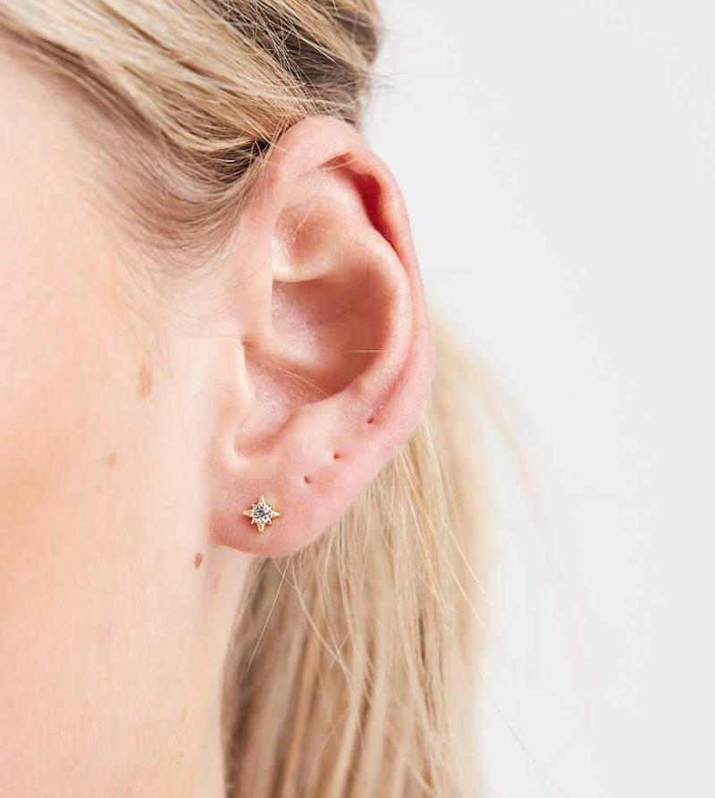 Kingsley Ryan - Vergoldete Sternenkranz-Ohrstecker mit klarem Schmuckstein-Goldfarben von Kingsley Ryan