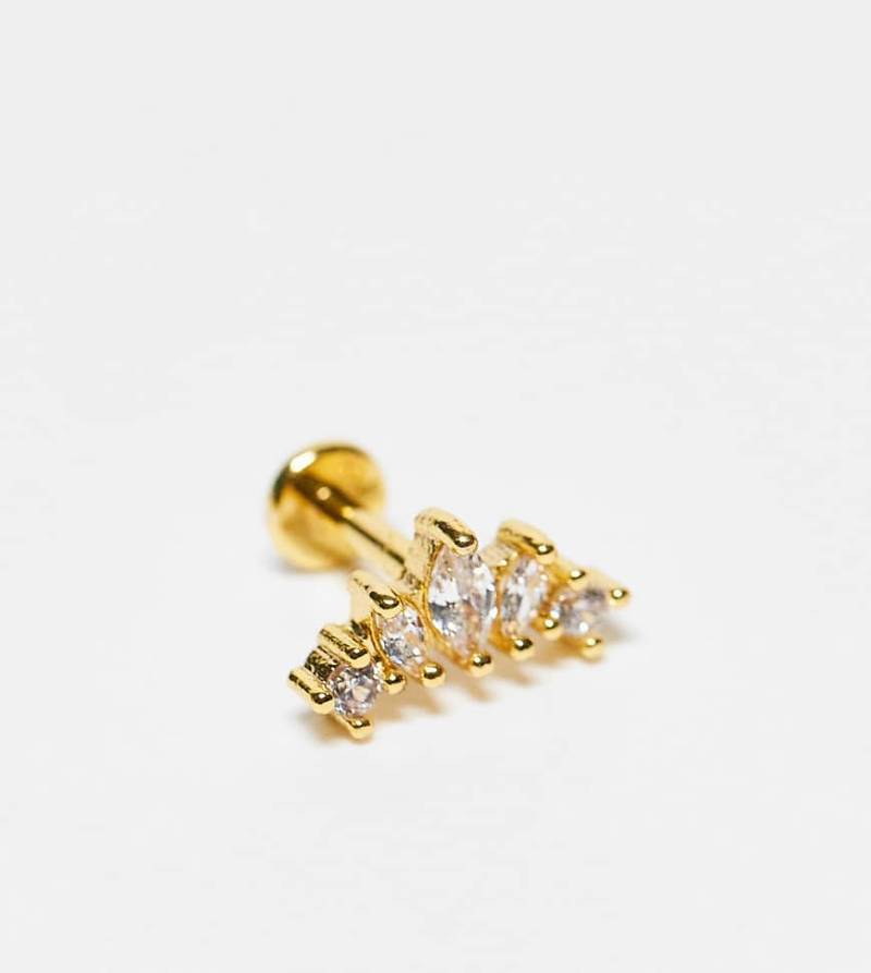 Kingsley Ryan - Vergoldetes Labret-Ohrenpiercing aus Stahl mit Blütenblattdesign-Goldfarben von Kingsley Ryan