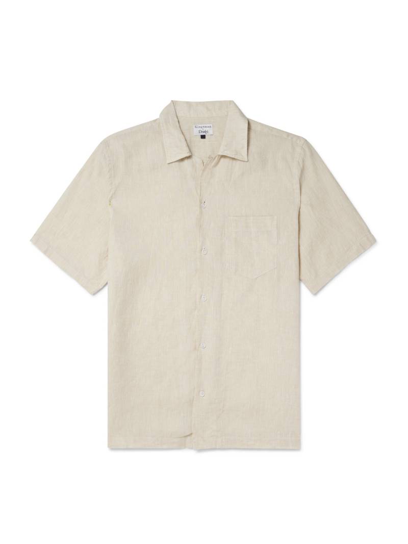 Kingsman - Drake's Convertible-Collar Linen Shirt - Men - Neutrals - S von Kingsman