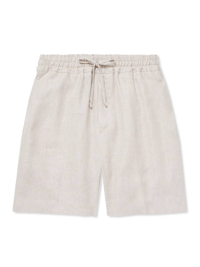 Kingsman - Linen-Twill Drawstring Shorts - Men - Neutrals - IT 50 von Kingsman