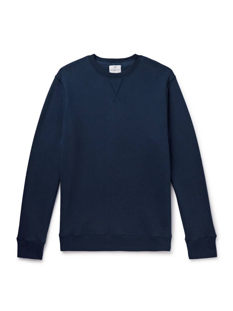 Kingsman - Logo-Embroidered Cotton and Cashmere-Blend Jersey Sweatshirt - Men - Blue - XS von Kingsman