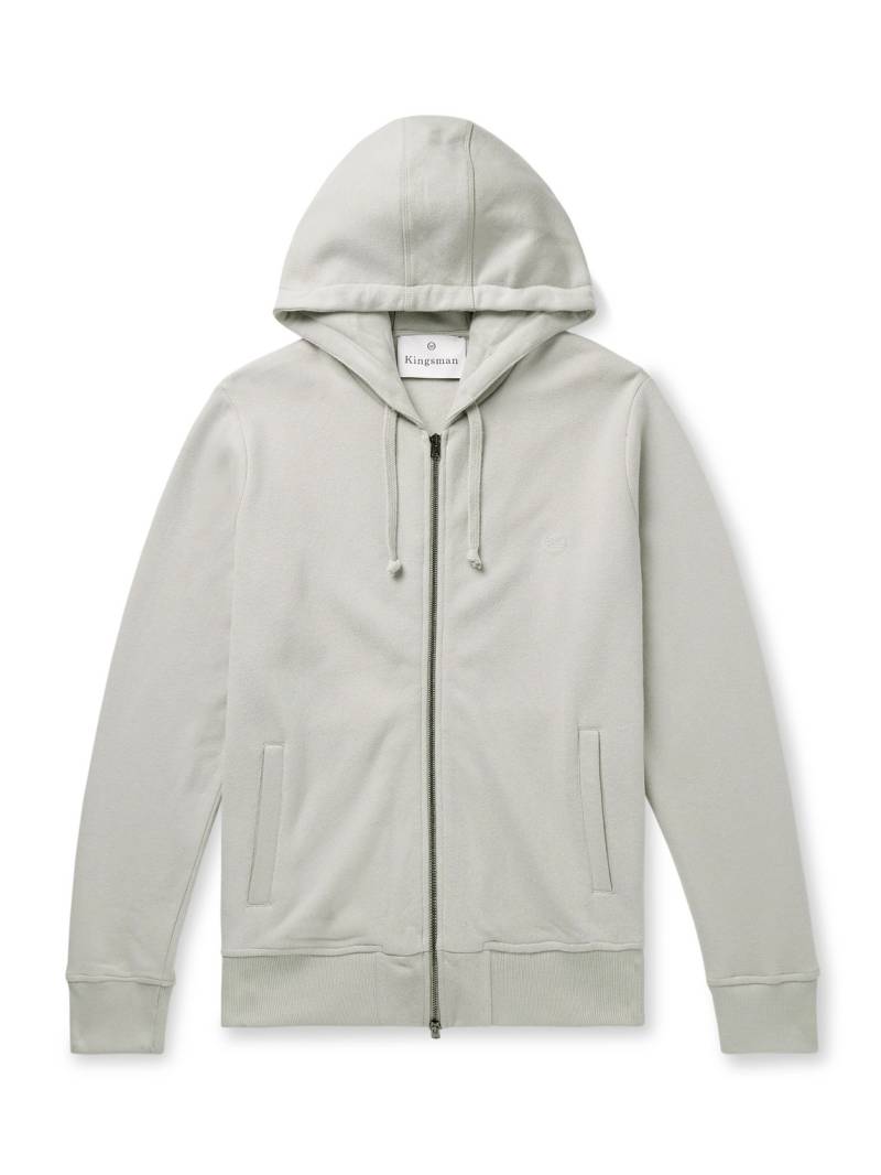 Kingsman - Logo-Embroidered Cotton and Cashmere-Blend Jersey Zip-Up Hoodie - Men - Gray - XXXL von Kingsman