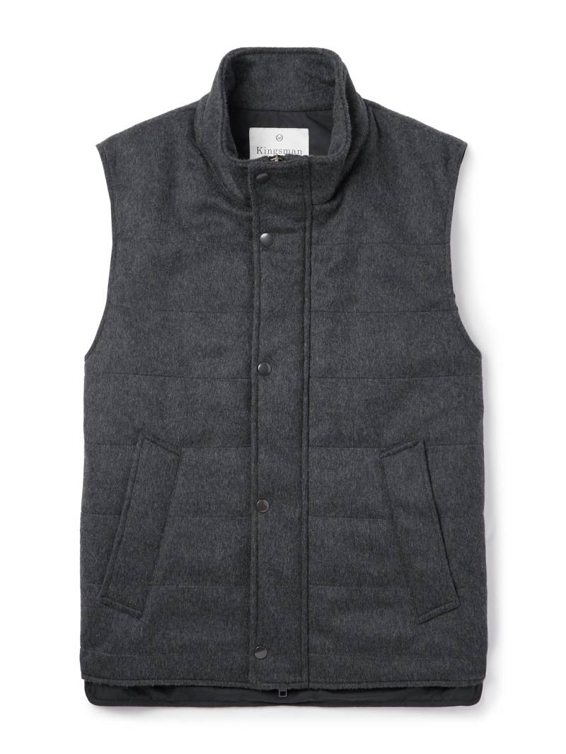 Kingsman - Slim-Fit Quilted Padded Wool and Cashmere-Blend Gilet - Men - Gray - XXL von Kingsman