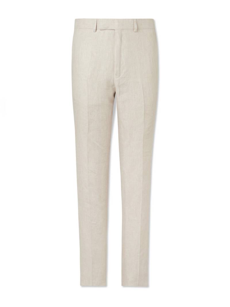Kingsman - Slim-Fit Straight-Leg Linen Suit Trousers - Men - Neutrals - IT 54 von Kingsman