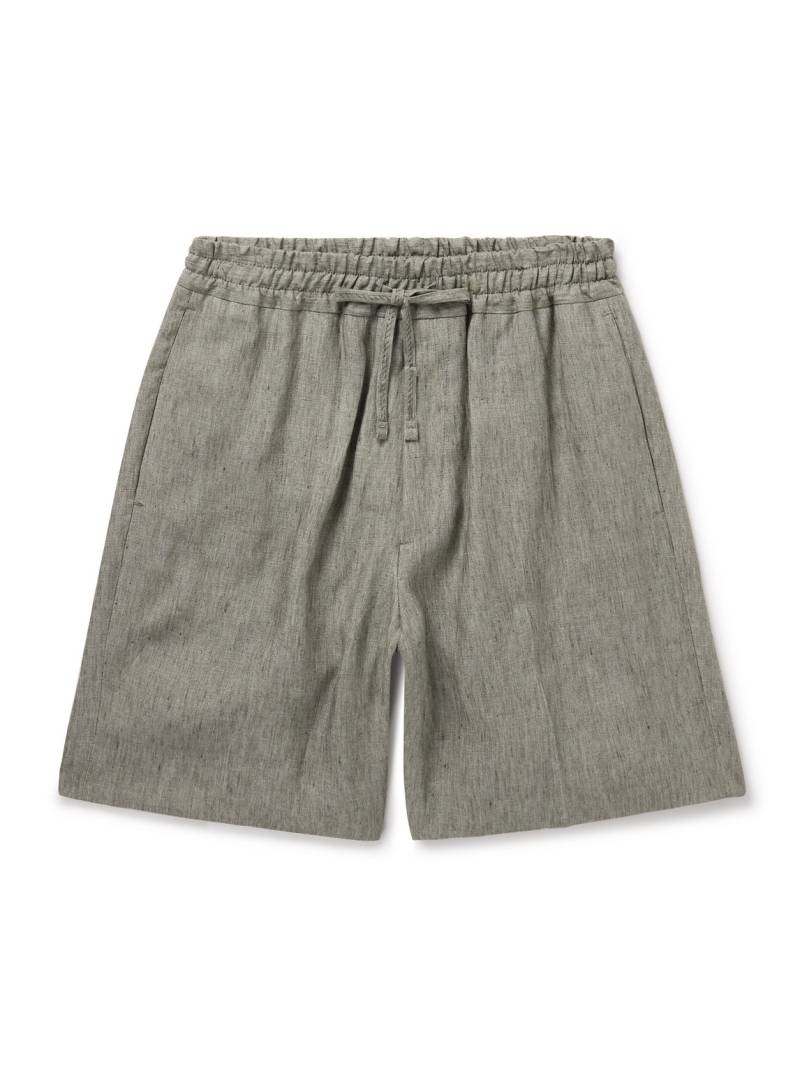 Kingsman - Straight-Leg Linen Drawstring Shorts - Men - Green - IT 52 von Kingsman