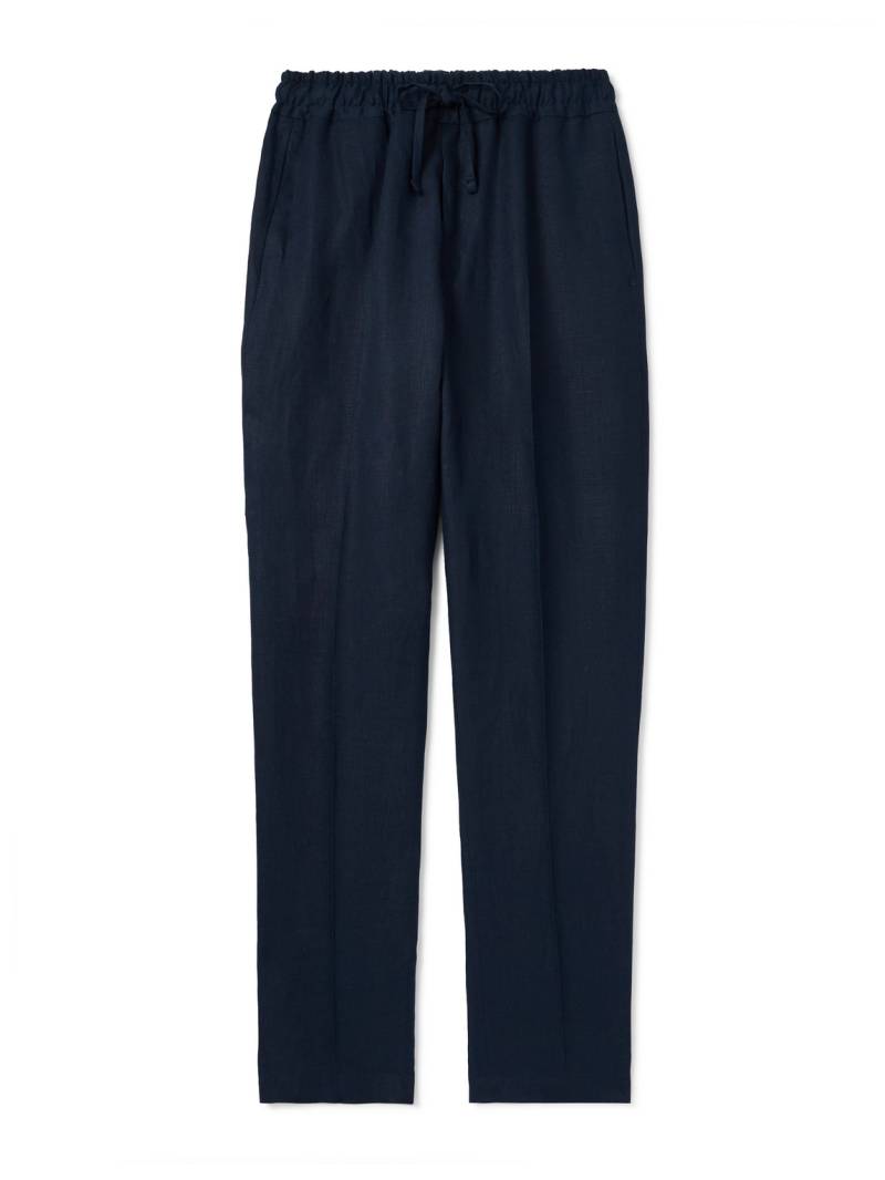 Kingsman - Straight-Leg Linen Drawstring Trousers - Men - Blue - IT 50 von Kingsman