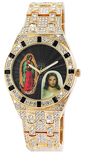 King Star Unisex-Uhr Strass Heiligenbild Bling Bling Analog Quarz 280005 von King Star