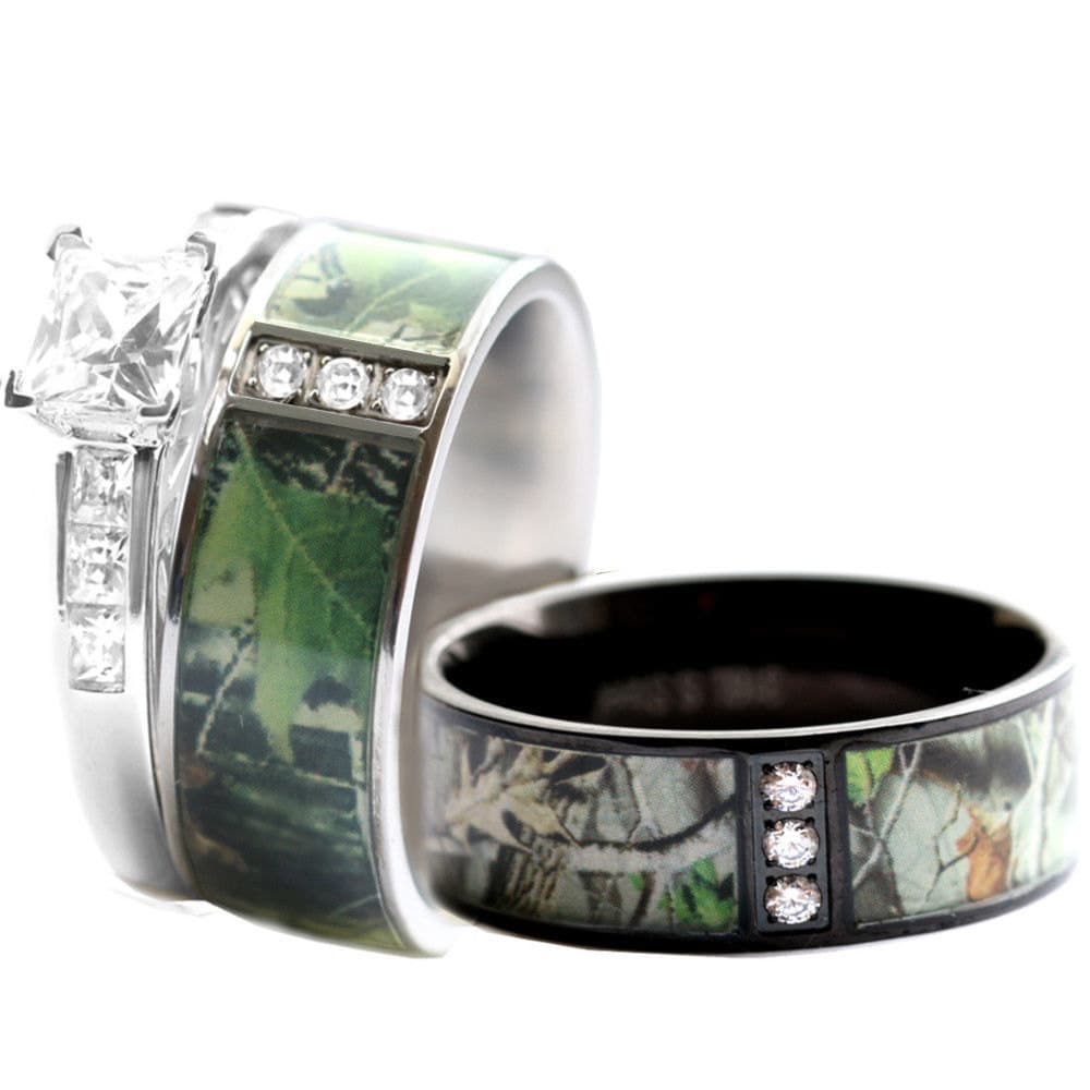 Camo Ehering Set Für Sie Und Ihn von KingswayJewelry