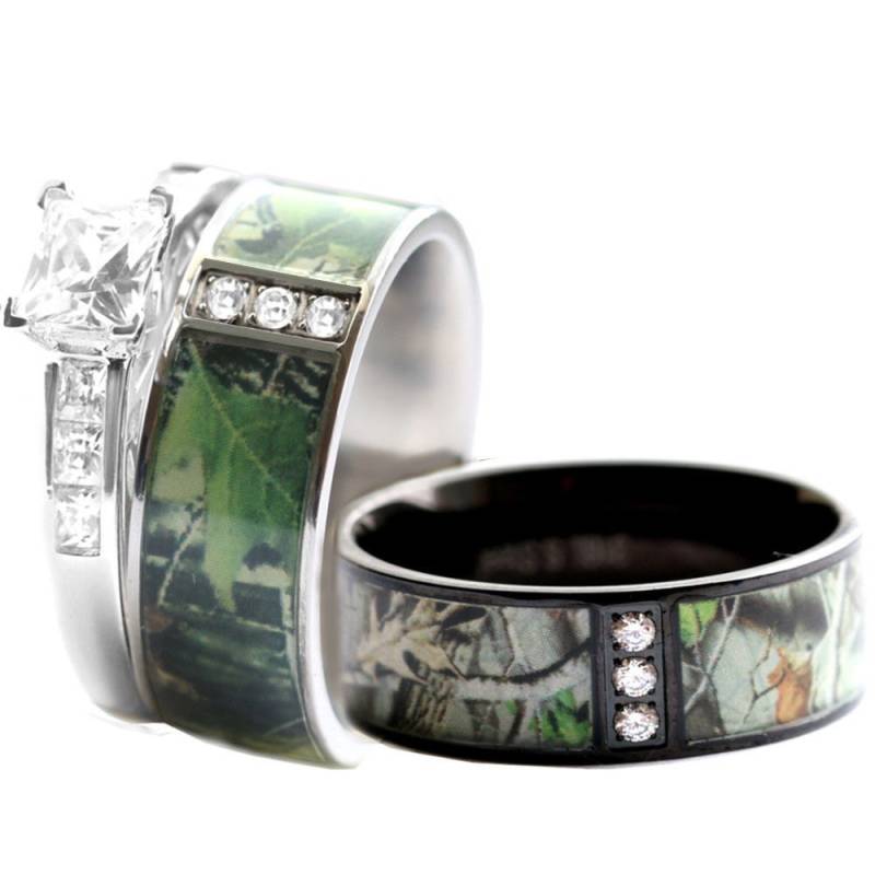 Camo Ehering Set Für Sie Und Ihn von KingswayJewelry