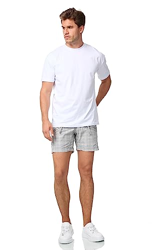 KINGZ Herren Designer Short Sommer Bermuda Shortcut Capri Slim-Fit 414 Grau W31 von KINGZ