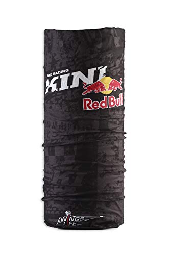 Kini Red Bull Mx Bandana – Multifunktionialer Schlauchschal, Motorsport, Wintersport, Halstuch Atmungsaktiv Gesichtsschutz, Tuch, Motorcross Zubehör – L:50cm/B:25cm schwarz/black von Kini