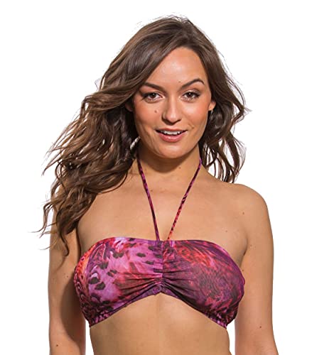 Kiniki Amalfi Purple Tan Through Sonnendurchlässiger Bandeau Bikinitop Damen Bademode von Kiniki