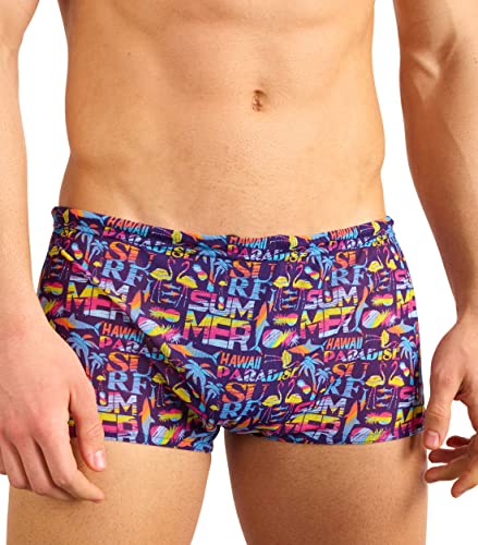 Kiniki Tan Through Sonnendurchlässige, Kurze Hipster Herren Badehose - Aloha von Kiniki