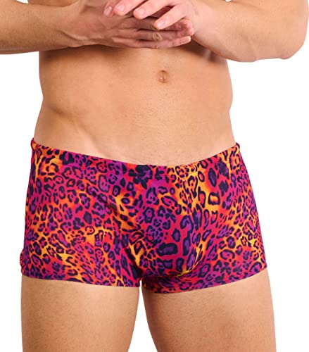 Kiniki Tan Through Sonnendurchlässige, Kurze Hipster Herren Badehose - Hot Leopard von Kiniki