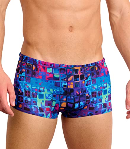 Kiniki Tan Through Sonnendurchlässige, Kurze Hipster Herren Badehose - Mosaic von Kiniki