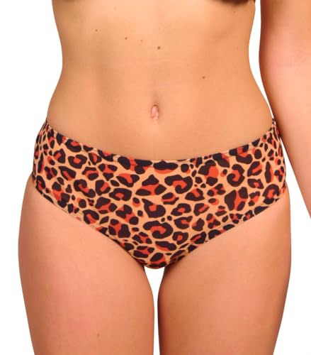 Kiniki Tan Through Sonnendurchlässige High Waisted Bikinihose Damen Bademode - Cheetah von Kiniki