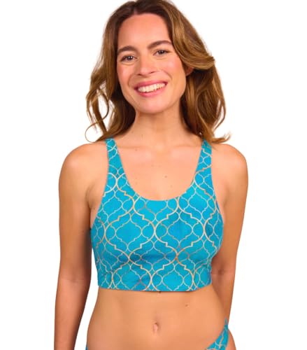 Kiniki Tan Through Sonnendurchlässiger Cropkini Bikinitop Damen Bademode - Emerald von Kiniki