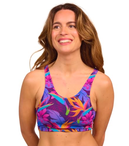 Kiniki Tan Through Sonnendurchlässiger Cropkini Bikinitop Damen Bademode - Paradise Purple von Kiniki