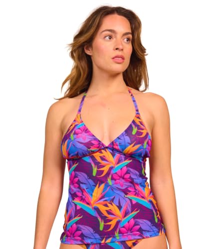 Kiniki Tan Through Sonnendurchlässiger Tankini-Oberteil Damen Bademode - Paradise Purple von Kiniki
