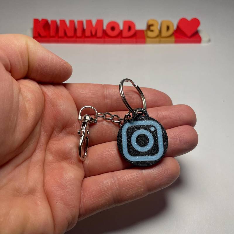 Nfc Keychain Personalized For Social Media | Direct Link To Your Instagram Channel Handmade in Germany Logo Light Effect von Kinimod3D
