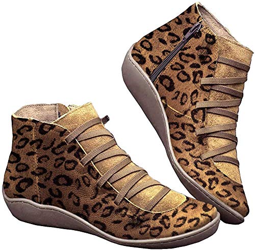 Kinloy Damen Flache Stiefeletten Frauen Bequeme Niedrige Ferse Kurze Stiefel Vintage wasserdichte Arch Support Wanderschuhe Schuhe Leopardenmuster 41 EU Kinloy Damen Flache Stiefeletten Frauen Bequeme Niedrige Ferse Kurze Stiefel Vintage wasserdichte Arch Support Wanderschuhe Schuhe Leopardenmuster 41 EU von Kinloy