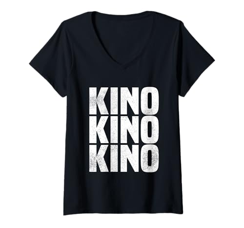 Damen Vintage Kino Party Kinoabend Geburtstag Kinoliebhaber T-Shirt mit V-Ausschnitt Damen Vintage Kino Party Kinoabend Geburtstag Kinoliebhaber T-Shirt mit V-Ausschnitt von Kinoabend Geburtstag Kino Geschenk Kinoliebhaber