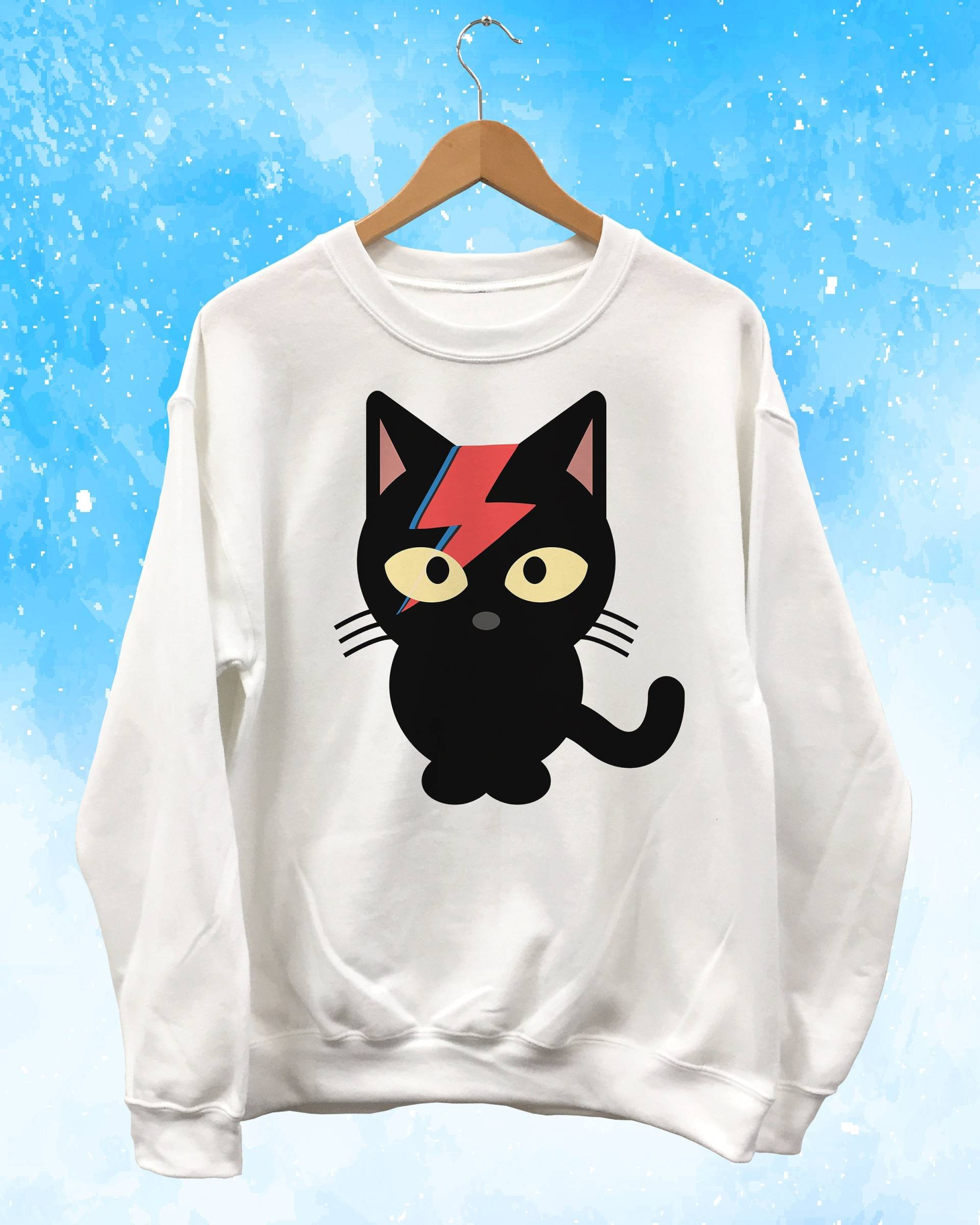 Bowie Black Cat Sweatshirt Bowie Black Cat Sweatshirt von KinokoCarnival