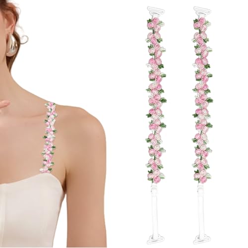 Kinretixia Verstellbare Elastischer BH Träger Mit Spitze Und Blumenmuster, Abnehmbare Dekorative BH Träger Für Damen Unterwäsche, Perfekt Für Jedes Outfit von Kinretixia