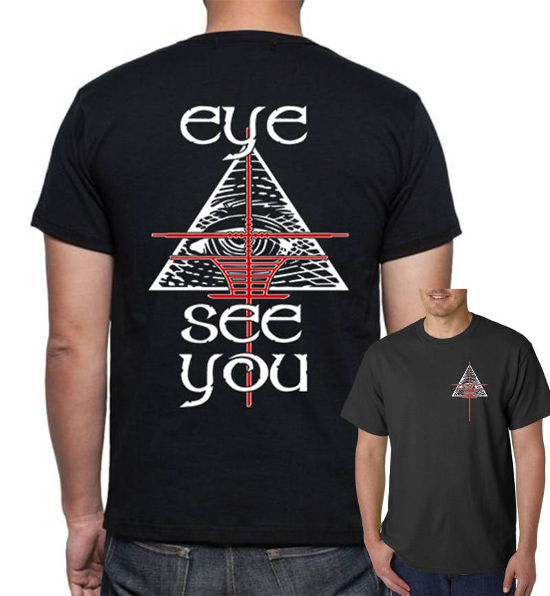 Eye See You Doppelseitiges T-Shirt/Anti-Illuminati Satan All Seeing Kreuz Haare Eye See You Doppelseitiges T-Shirt/Anti-Illuminati Satan All Seeing Kreuz Haare von KinsmanTradingCo