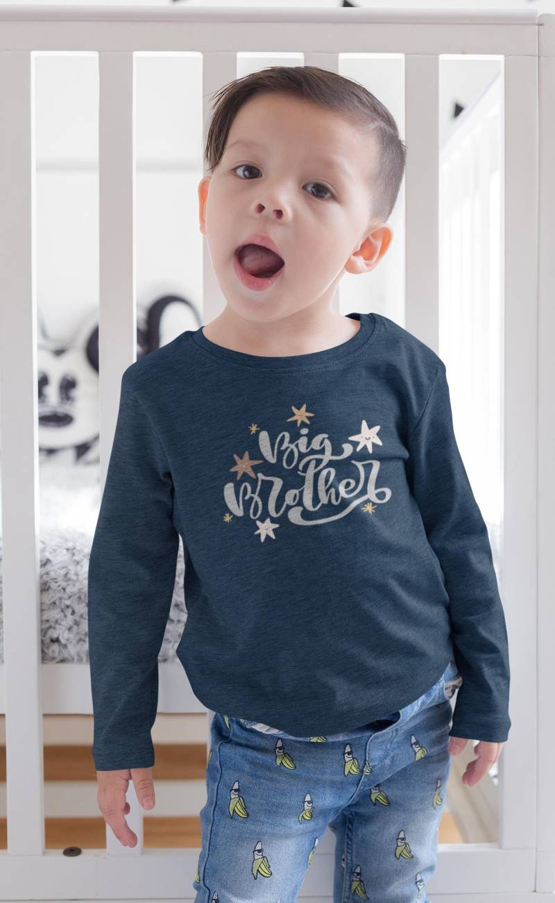 Big Brother Kleinkind Langarm Baby Ankündigung, Geschwister Outfit von KinspiredStore