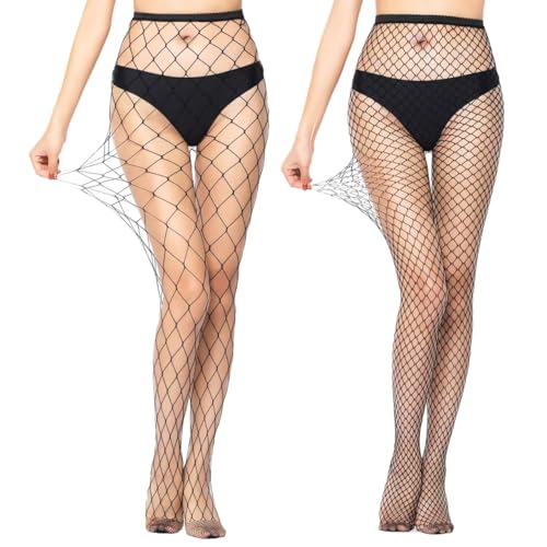Kinwers Netzstrumpfhose Schwarz,Netzstrümpfe Strumpfhose Hohe Taille Strumpfhose Oberschenkelhohe Netzstrumpfhose für Frauen,Netzstrümpfe von Kinwers