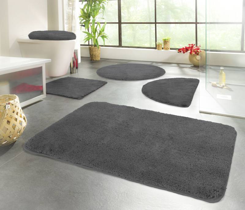 KiNZLER Badematte "Chaozhou" Höhe 20 mm rutschhemmend beschichtet fußbodenheizungsgeeignet Badteppich, Uni Farben, weich, als rechteckig, rund & Set erhältlich von Kinzler