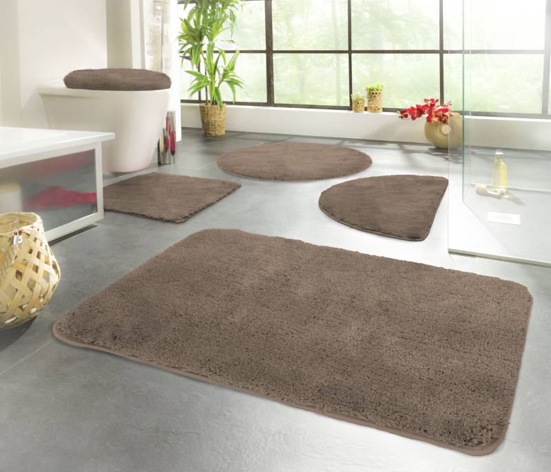 KiNZLER Badematte "Chaozhou" Höhe 20 mm rutschhemmend beschichtet fußbodenheizungsgeeignet Badteppich, Uni Farben, weich, als rechteckig, rund & Set erhältlich von Kinzler