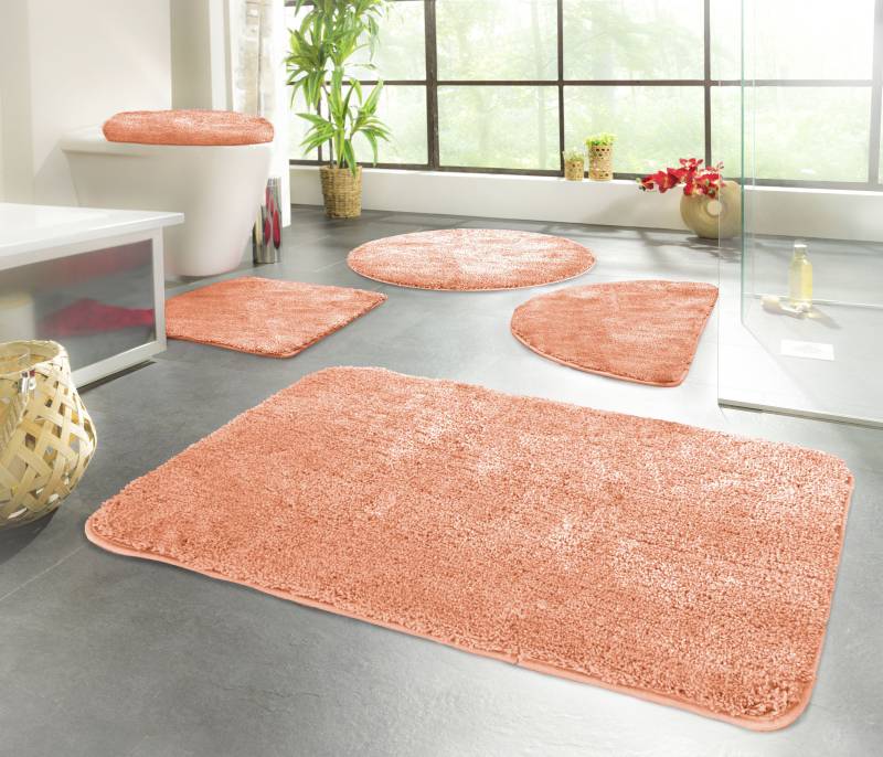 KiNZLER Badematte "Chaozhou" Höhe 20 mm rutschhemmend beschichtet fußbodenheizungsgeeignet Badteppich, Uni Farben, weich, als rechteckig, rund & Set erhältlich von Kinzler