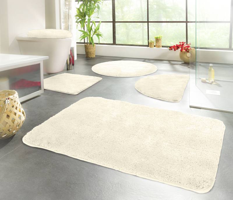 KiNZLER Badematte "Chaozhou" Höhe 20 mm rutschhemmend beschichtet fußbodenheizungsgeeignet Badteppich, Uni Farben, weich, als rechteckig, rund & Set erhältlich von Kinzler