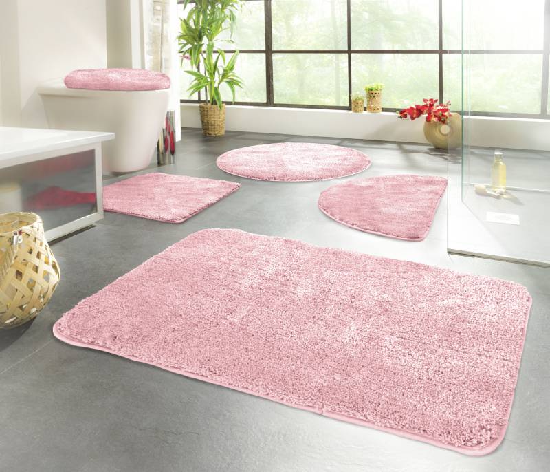 KiNZLER Badematte "Chaozhou" Höhe 20 mm rutschhemmend beschichtet fußbodenheizungsgeeignet Badteppich, Uni Farben, weich, als rechteckig, rund & Set erhältlich von Kinzler