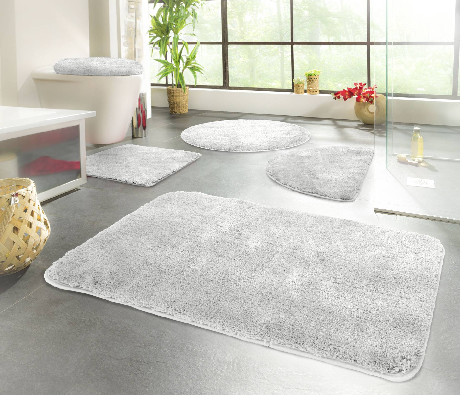 KiNZLER Badematte "Chaozhou" Höhe 20 mm rutschhemmend beschichtet fußbodenheizungsgeeignet Badteppich, Uni Farben, weich, als rechteckig, rund & Set erhältlich von Kinzler