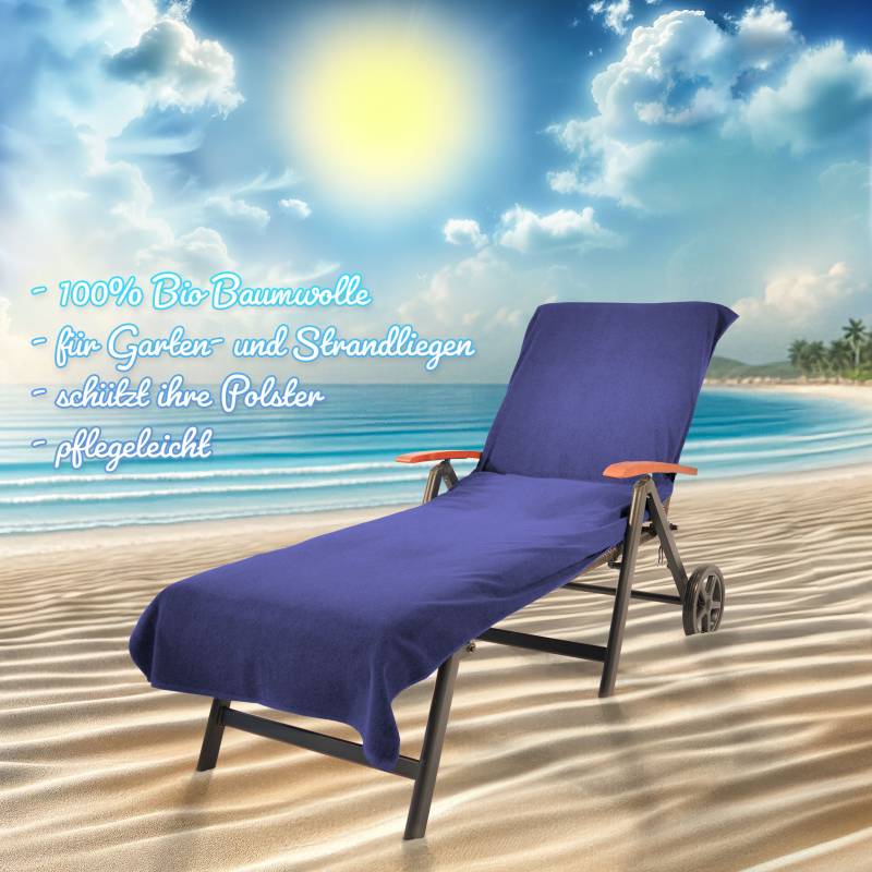 KiNZLER Strandtuch "Frottier-Liegenbezug, 100% Baumwolle", (Spar-Set, 2 St., 2er Set Saunahandtücher 78 x 200 cm), Liegen-Handtuch, Uni Farben, weich & flauschig, auch als 2er Set von Kinzler