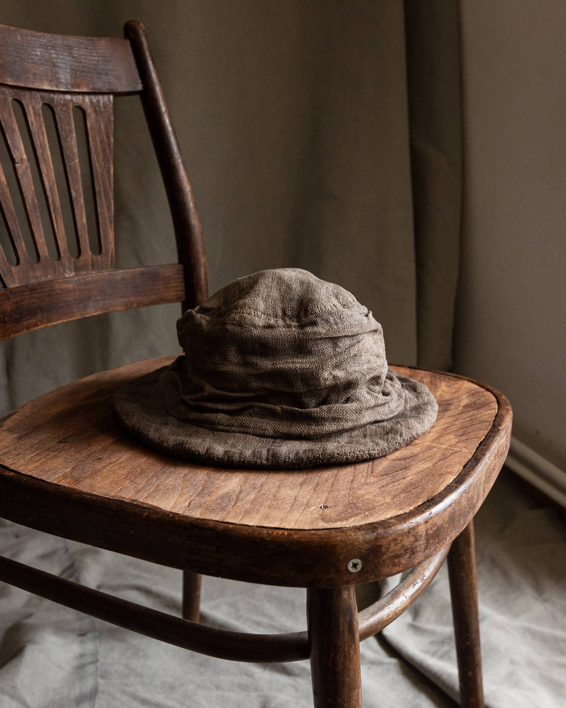 Hut Topinambur, Pflanzengefärbter Warmer Graumelierter Leinensack von Kinzzza