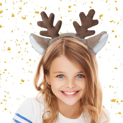 Kioriur Haarband aus Hirschgeweih – Stirnband mit Ohren, Elch-Kopfbedeckung, Weihnachten, bequem und klassisch Kioriur Haarband aus Hirschgeweih – Stirnband mit Ohren, Elch-Kopfbedeckung, Weihnachten, bequem und klassisch von Kioriur