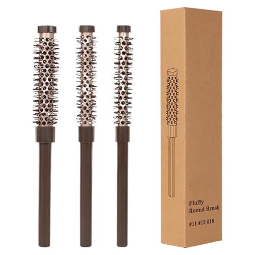 Kioriur Runder Pinsel für Leiden, Runder Rollpinsel Quiff - Schnurrbart Brush Bull Trocknen von Stylingkämmen - Professionelle Curlingrolle für Frauen Männer, Style, Heben, Curling von Kioriur