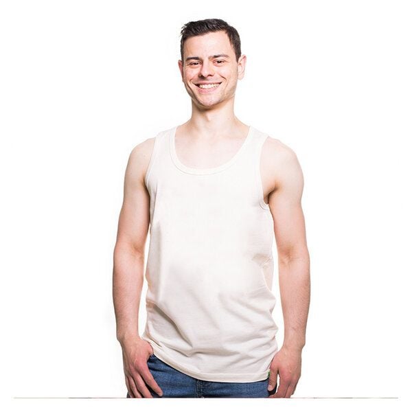 Kipepeo-Clothing Herren Tank-Top aus Bio-Baumwolle Natur Made in Africa RESTPOSTEN von Kipepeo-Clothing