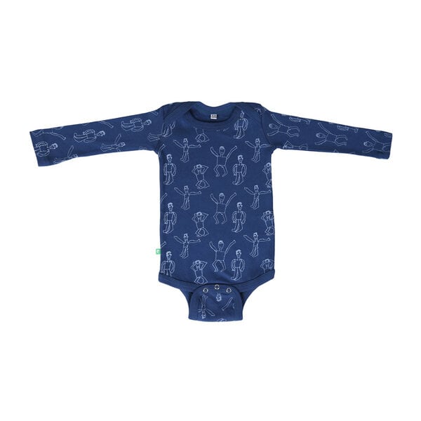 Kipepeo-Clothing Langarmbody Baby Body aus Bio-Baumwolle „Dansi“ blau von Kipepeo-Clothing