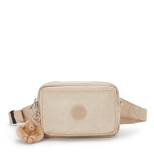 Kipling ABANU MULTI Kleine Umhängetasche, die in eine Hüfttasche umgewandelt werden kann, Sparkled Beige (Beige) von Kipling