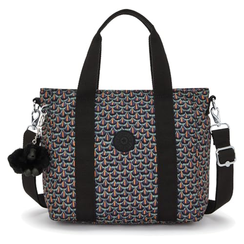 Kipling ASSENI MINI Kleine Tragetasche, Tragetaschen, Geo Feather (Schwarz) von Kipling