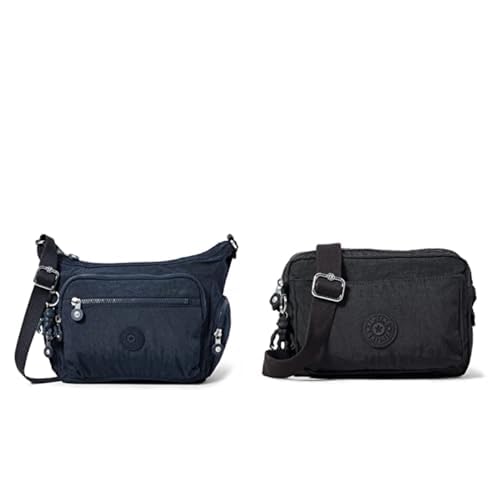 Kipling Damen Gabbie S Borsa a Tracolla, Blau (Blue Blue 2), Einheitsgröße Damen Abanu M Tasche, Black Schwarz, 24x17x9 cm (B x H T) EU von Kipling